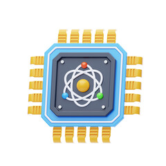 Aufkleber - 3D Exploring the Potential of Quantum Computing. 3D Icon