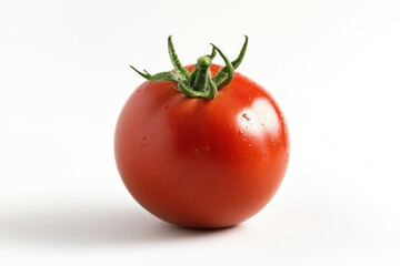 Tomato in permaculture gardens on solid white background, single object