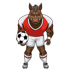 Wall Mural - horse character football mascot vector illustration design