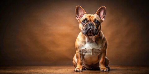 French bulldog dog sitting on brown background, French bulldog, dog, pet, animal, cute, adorable, animal, domestic, breed