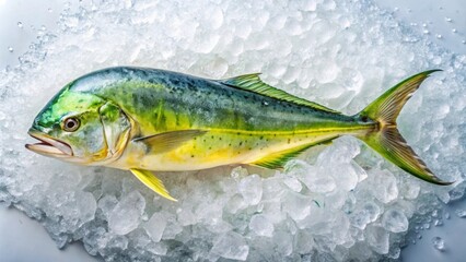 Fresh raw Mahi Mahi fish displayed on a bed of ice , seafood, Mahi Mahi, fish, raw, fresh, ice, cold, seafood display