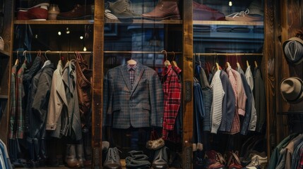 Canvas Print - Clothes Displayed in a Shop Window