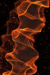Fototapete - explosion of vibrant orange particles unfurls dynamically, creating a wave of radiant energy. Glowing dust trails extend outward against the dark cosmic backdrop, evoking a sense of motion.