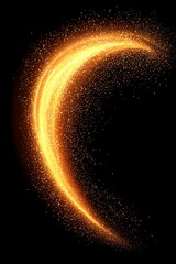 Wall Mural - explosion of vibrant orange particles bursts forth, sending glowing dust and trails outward in a dynamic display, evoking a sense of cosmic energy.