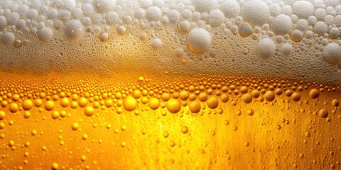 Abstract background of beer foam on glass, beer, foam, bubbles, texture, abstract, background, drink, refreshment, alcoholic beverage