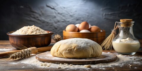 Fresh dough ready for baking, dough, baking, fresh, homemade, preparation, kitchen, cooking, ingredients, pastry, food, raw, yeast