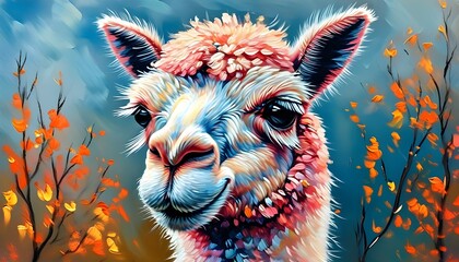 Wall Mural - Whimsical Pastel Portrait of a Camel