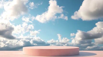 Poster - Pink Platform Against a Cloudy Sky