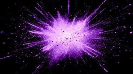 Fototapete - Witness an explosive display of purple particles bursting outward, casting a mesmerizing glow and creating a sense of dynamic energy in a cosmic backdrop.