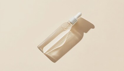 Poster - Glass Dropper Bottle With Light Shadow.