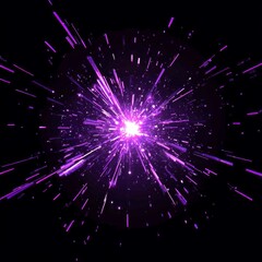 Fototapete - Witness a stunning display of energy as a radiant purple explosion bursts forth, sending shimmering particles outward