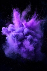 Fototapete - stunning burst of purple particles explodes outward, creating a mesmerizing display of glowing dust and energy trails that evoke a cosmic phenomenon.