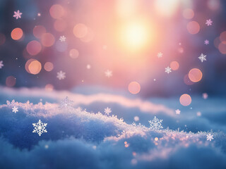 Wall Mural - AI-generated digital illustration of snowflakes background at outdoor christmas night.