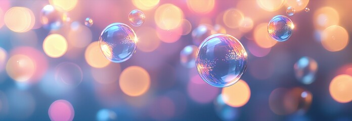 Poster - Bubbles and Lights in a Whimsical Setting
