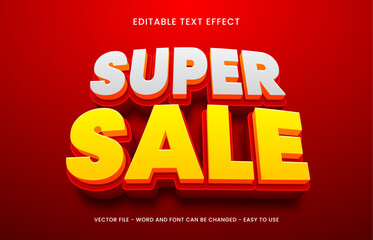 Poster - Super sale editable text effect, 3d editable text style