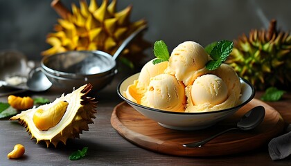 Indulgent Durian Ice Cream Delighting Taste Buds