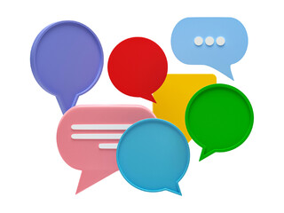 Poster - bubble talk or comment sign symbol isolated on transparent background. 3D render.