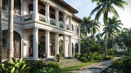 Poster - Luxury Villa with Tropical Garden