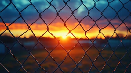 Sunset Through a Chain Link Fence