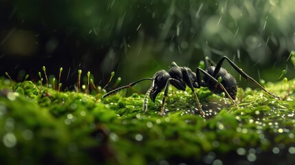 Canvas Print - Black Ant in Rain