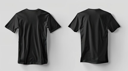 Canvas Print - Black T-Shirt Mockup - Front and Back View