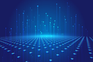 Poster - The dot extends forward with the rising ray technology big data background