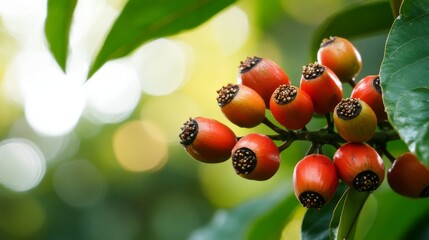 Wall Mural - guarana seeds tree close up photo