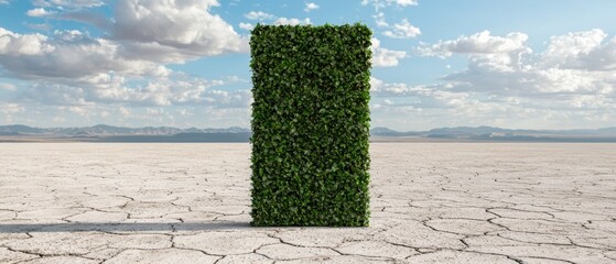 Poster - Lush green wall in desert landscape