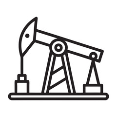 Oil pump jack silhouette vector on a white background