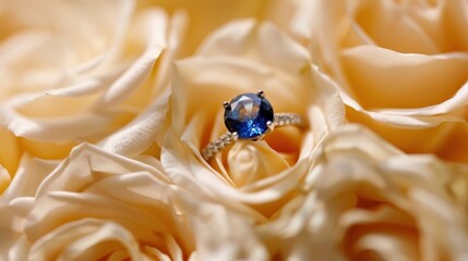 Wall Mural - blue sapphire engagement ring