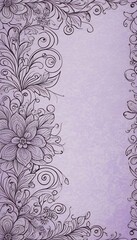 Wall Mural - pastel drawn design fancy purple elegant doodle hand fancy idea line pattern paper design floral ele