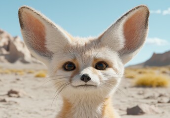 Poster - Curious desert fox with large ears