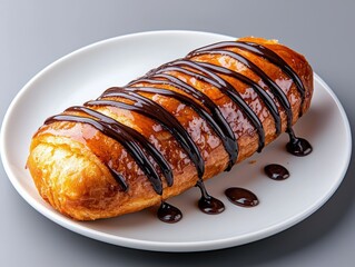 Poster - Delicious chocolate-drizzled pastry