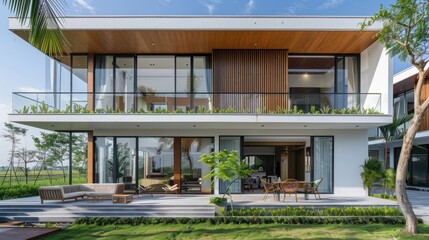 Sticker - Modern Villa with Large Windows