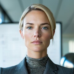 Poster - Confident businesswoman with serious expression