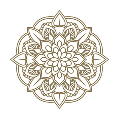 Poster - outline mandala ornament pattern