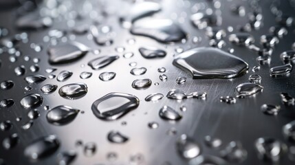 Canvas Print - Water Drops on Metal Surface