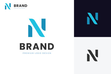 Aufkleber - Letter N modern logo identity design for brand name logo idea, vector clean symbol N logotype