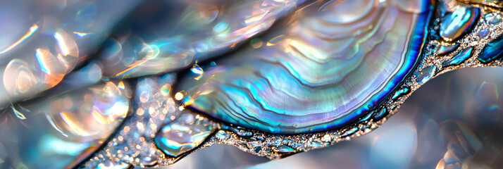 Close up of an abalone shell texture, generative AI