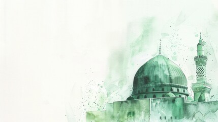 Wall Mural - Watercolor Painting of a Mosque