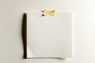 pain white note with yellow tape on isolated white background.