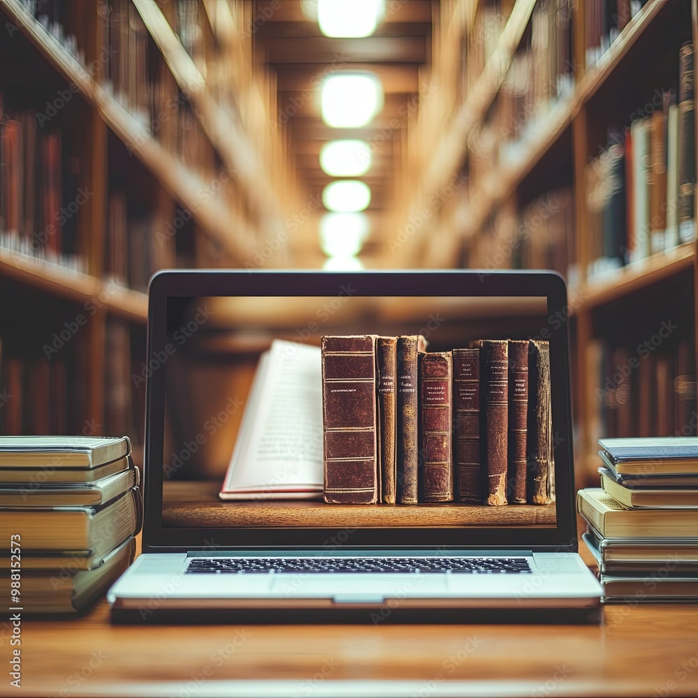 Book Core Computer Background Online education course, E-learning class and e-book digital technology ...