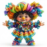 Colorful Carnival Character in 3D Cartoon Style