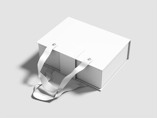 Sticker - White Blank Gift Box Bag Mockup 3D Render