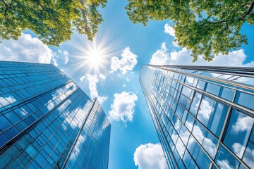 View of building's business district on a sunny day