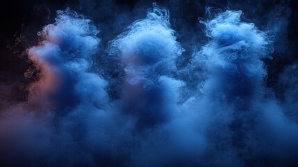 Canvas Print - Abstract Blue Smoke Clouds Background