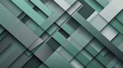 Wall Mural - Abstract Green Geometric Shapes