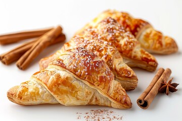 Freshly baked apple turnovers with cinnamon