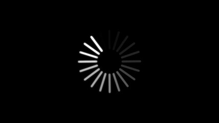 4k video loading icon White glow, black background