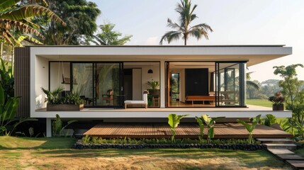 Poster - Modern Minimalist House with Tropical Views